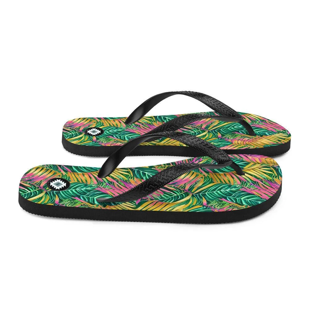 Hawaiian Tropical Leaves Flip Flops - The Global Wanderer