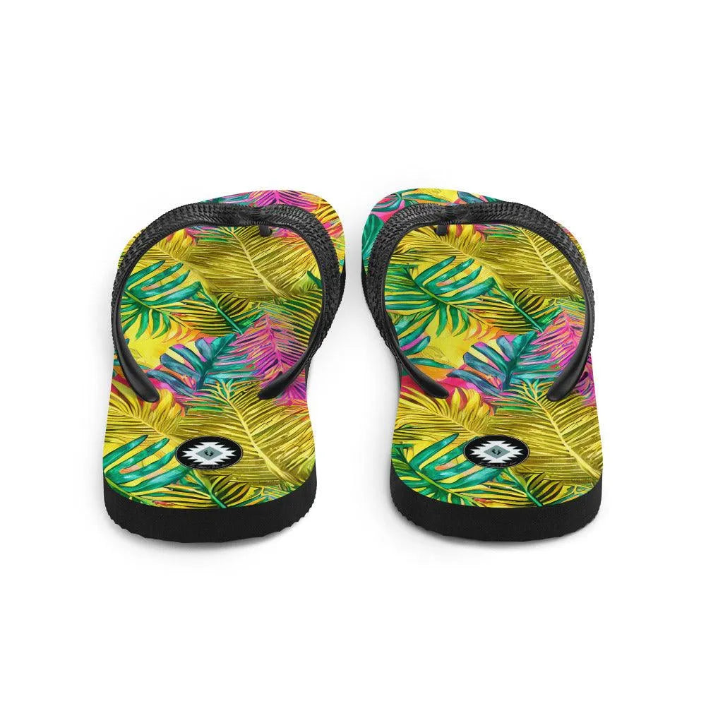 Hawaiian Tropical Leaves Flip Flops - The Global Wanderer