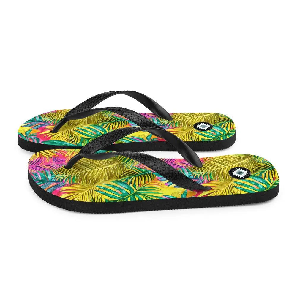 Hawaiian Tropical Leaves Flip Flops - The Global Wanderer