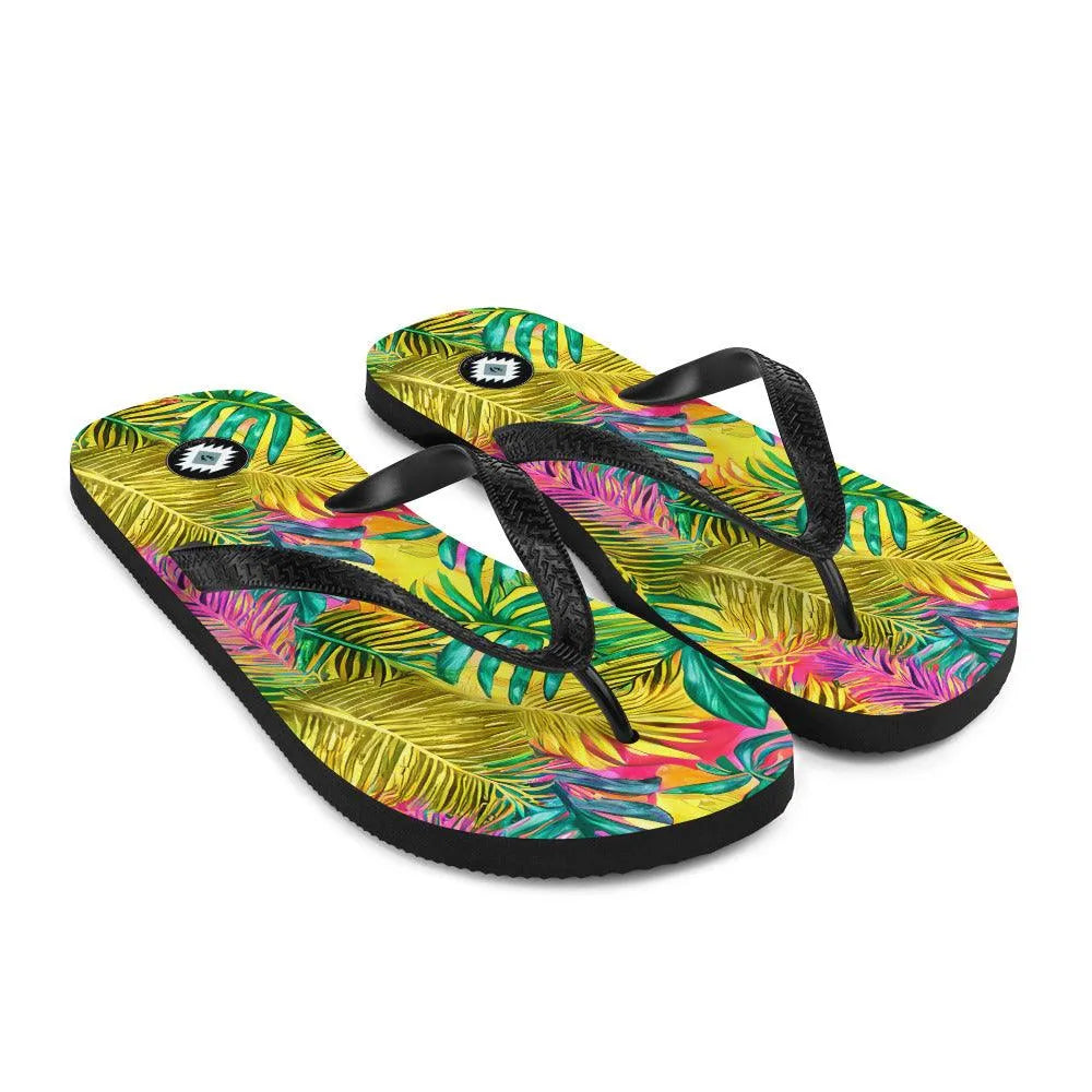 Hawaiian Tropical Leaves Flip Flops - The Global Wanderer