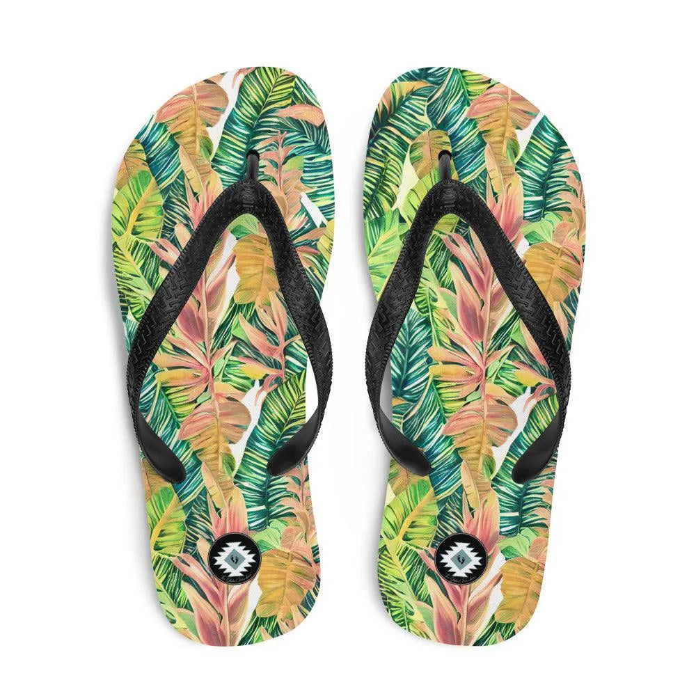 Hawaiian Tropical Leaves Flip Flops - The Global Wanderer