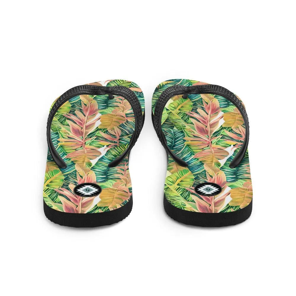 Hawaiian Tropical Leaves Flip Flops - The Global Wanderer