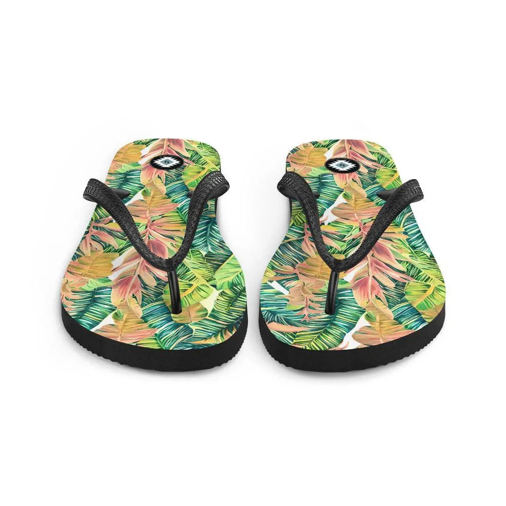 Hawaiian Tropical Leaves Flip Flops - The Global Wanderer