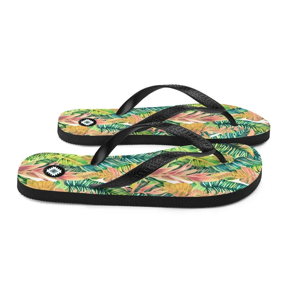 Hawaiian Tropical Leaves Flip Flops - The Global Wanderer