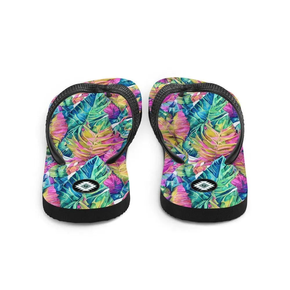 Hawaiian Tropical Leaves Flip Flops - The Global Wanderer