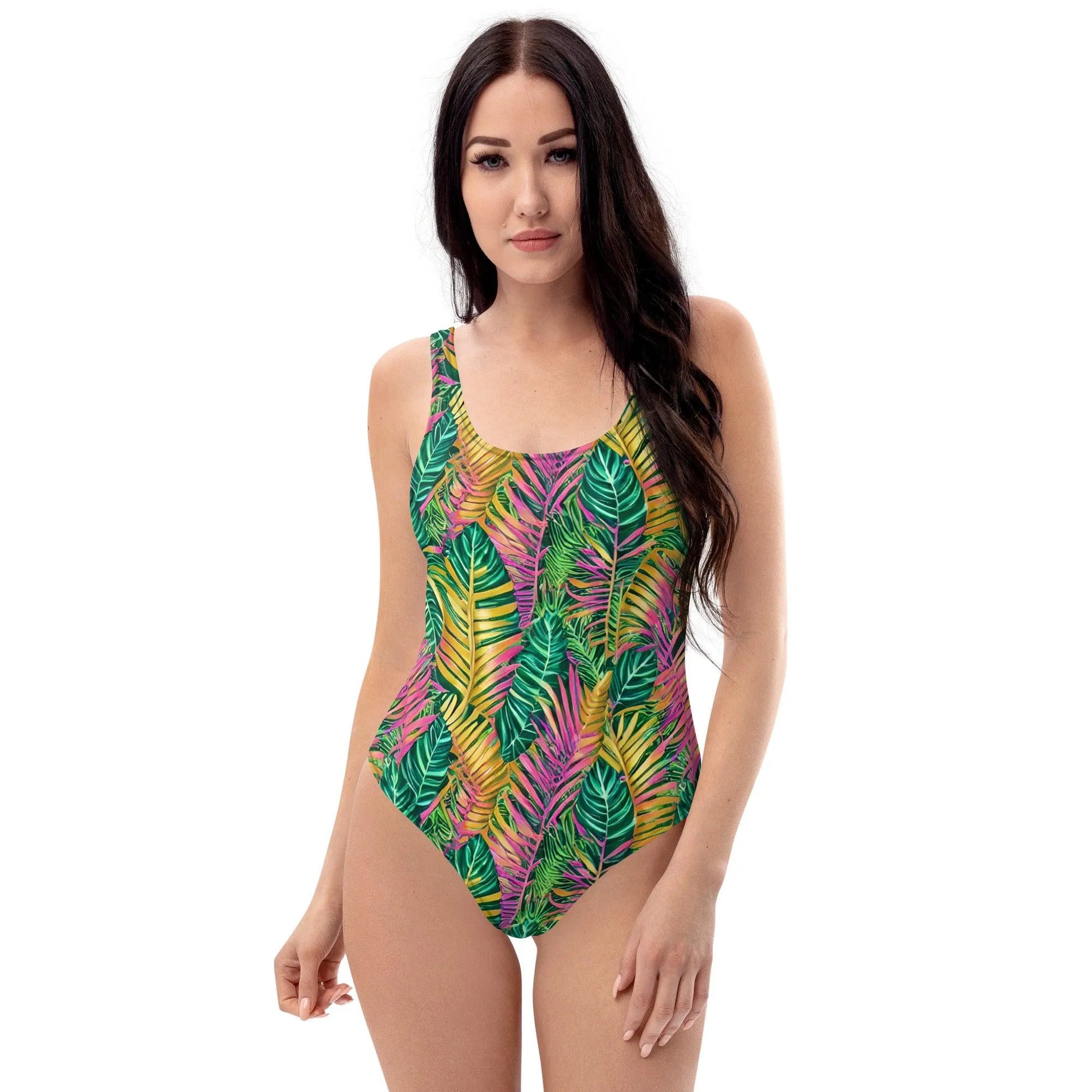 Hawaiian Tropical Leaves One-Piece Swimsuit - The Global Wanderer