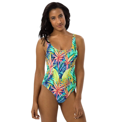 Hawaiian Tropical Leaves One-Piece Swimsuit - The Global Wanderer