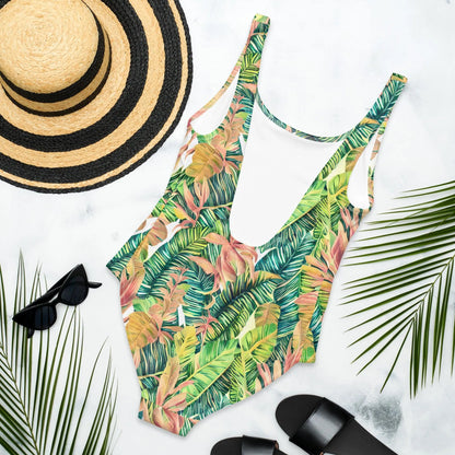 Hawaiian Tropical Leaves One-Piece Swimsuit - The Global Wanderer