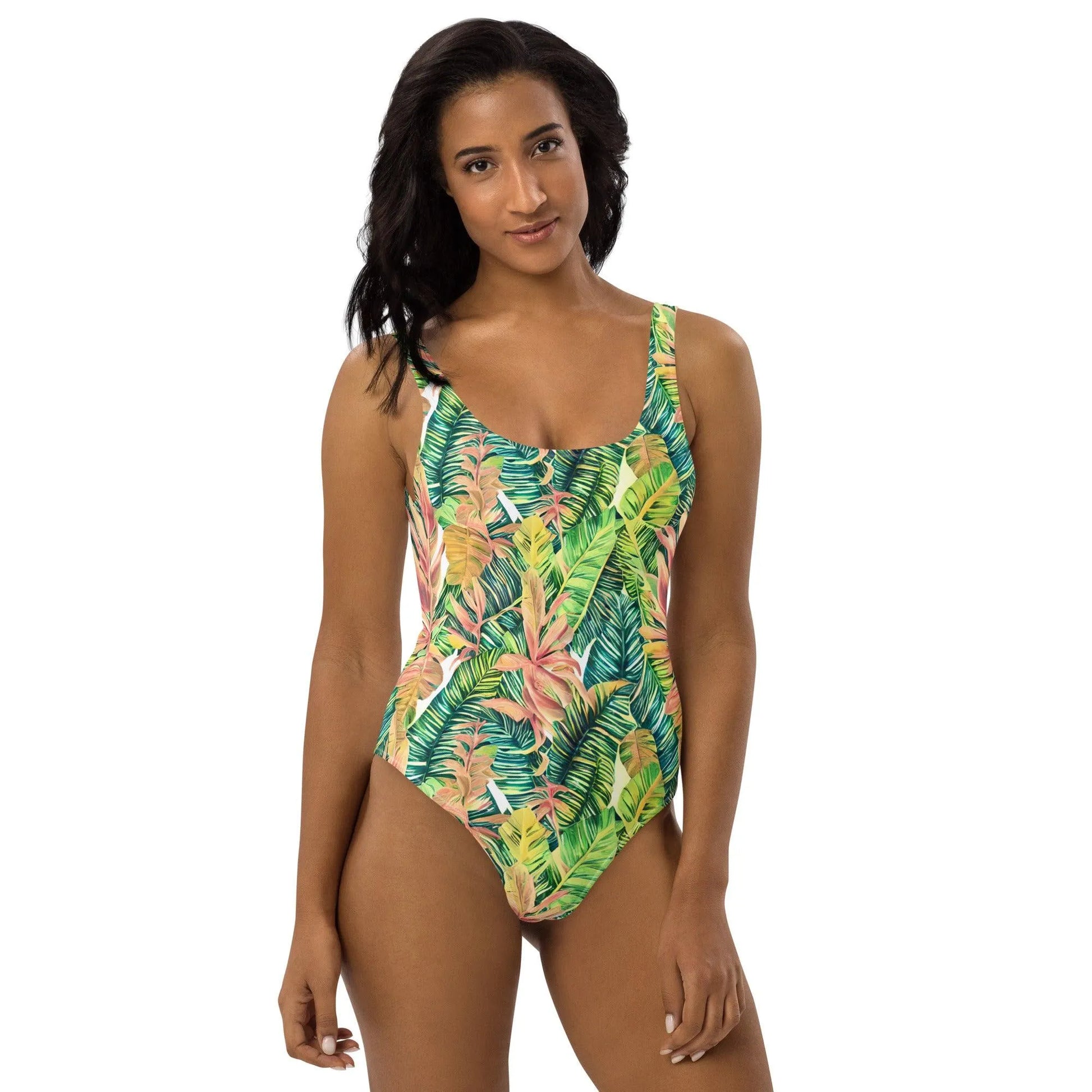 Hawaiian Tropical Leaves One-Piece Swimsuit - The Global Wanderer