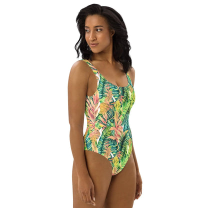 Hawaiian Tropical Leaves One-Piece Swimsuit - The Global Wanderer