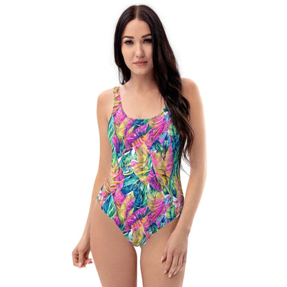 Hawaiian Tropical Leaves One-Piece Swimsuit - The Global Wanderer