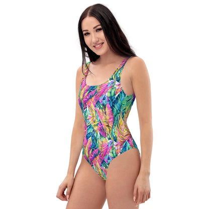 Hawaiian Tropical Leaves One-Piece Swimsuit - The Global Wanderer