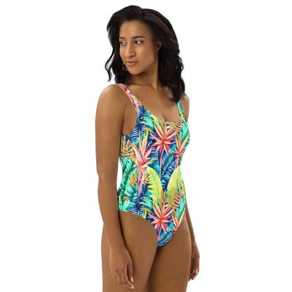 Hawaiian Tropical Leaves One-Piece Swimsuit - The Global Wanderer