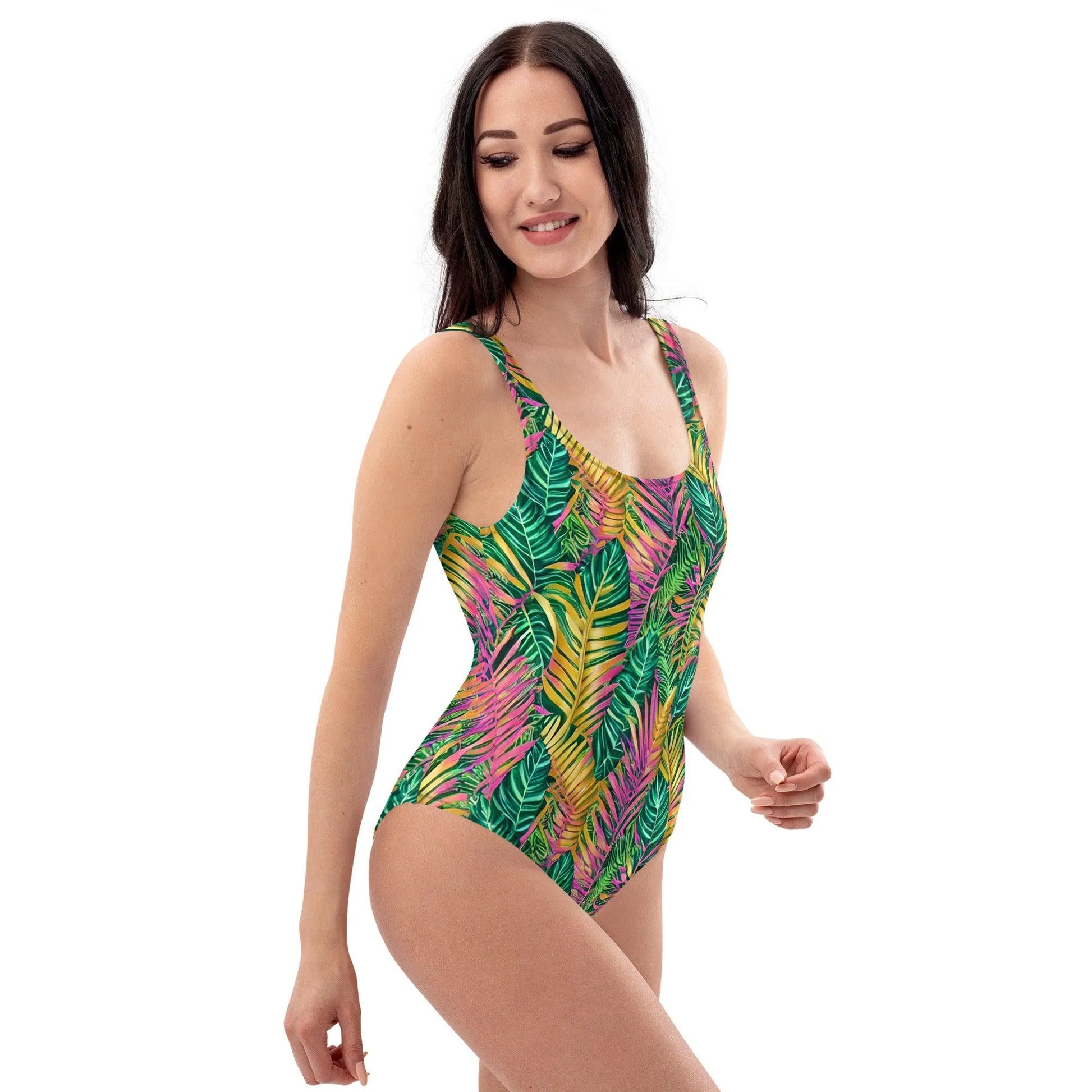 Hawaiian Tropical Leaves One-Piece Swimsuit - The Global Wanderer