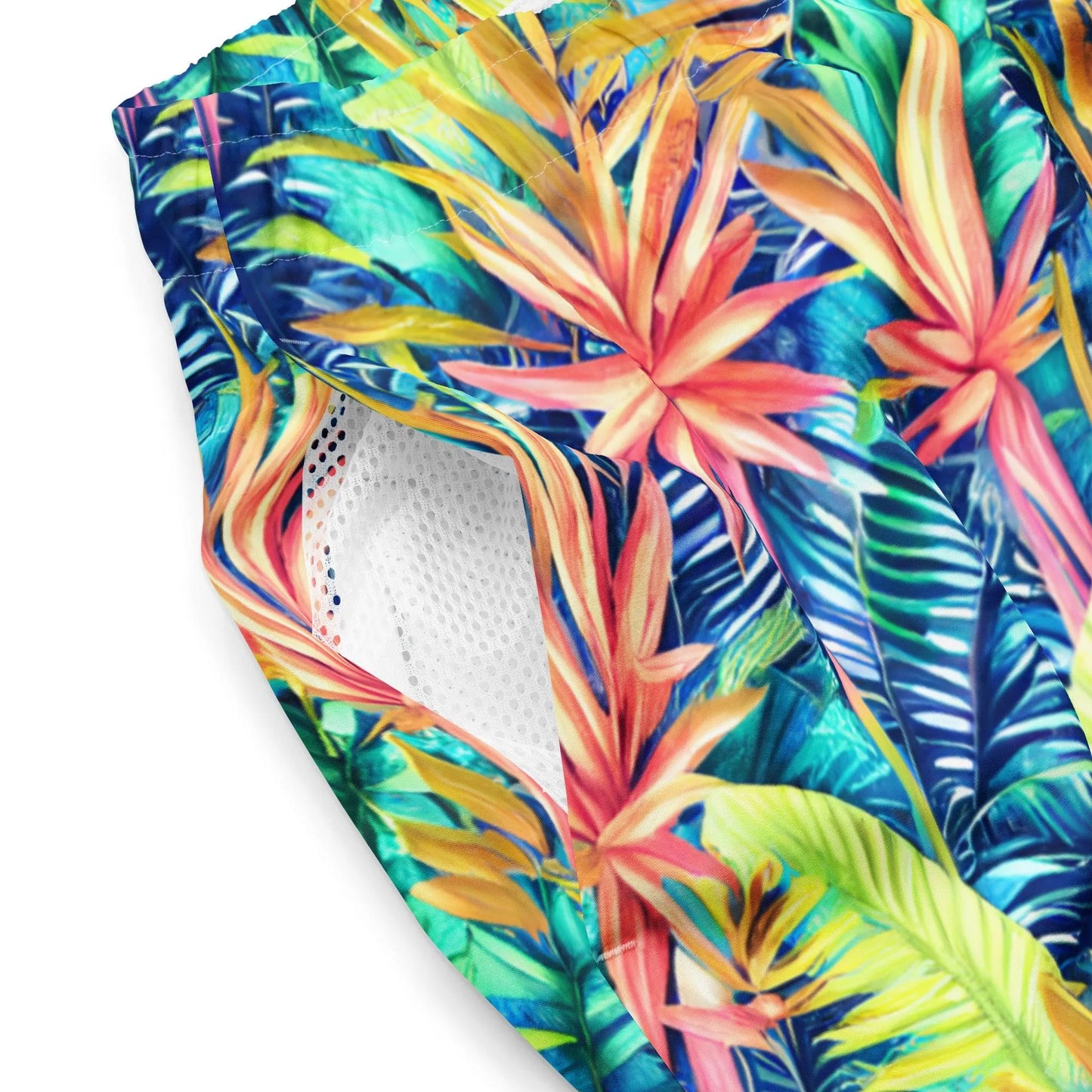 Hawaiian Tropical Leaves Recycled Men's Swim Trunks - The Global Wanderer