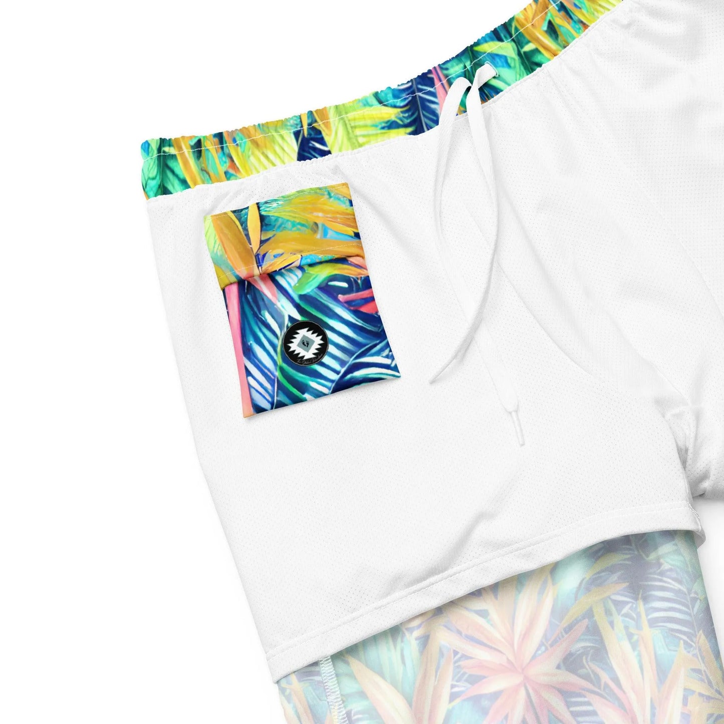 Hawaiian Tropical Leaves Recycled Men's Swim Trunks - The Global Wanderer