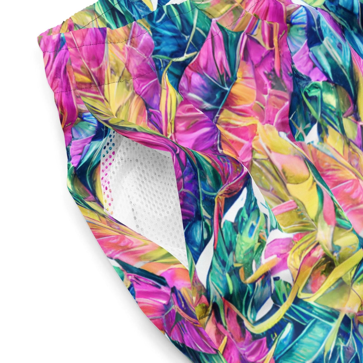 Hawaiian Tropical Leaves Recycled Men's Swim Trunks - The Global Wanderer