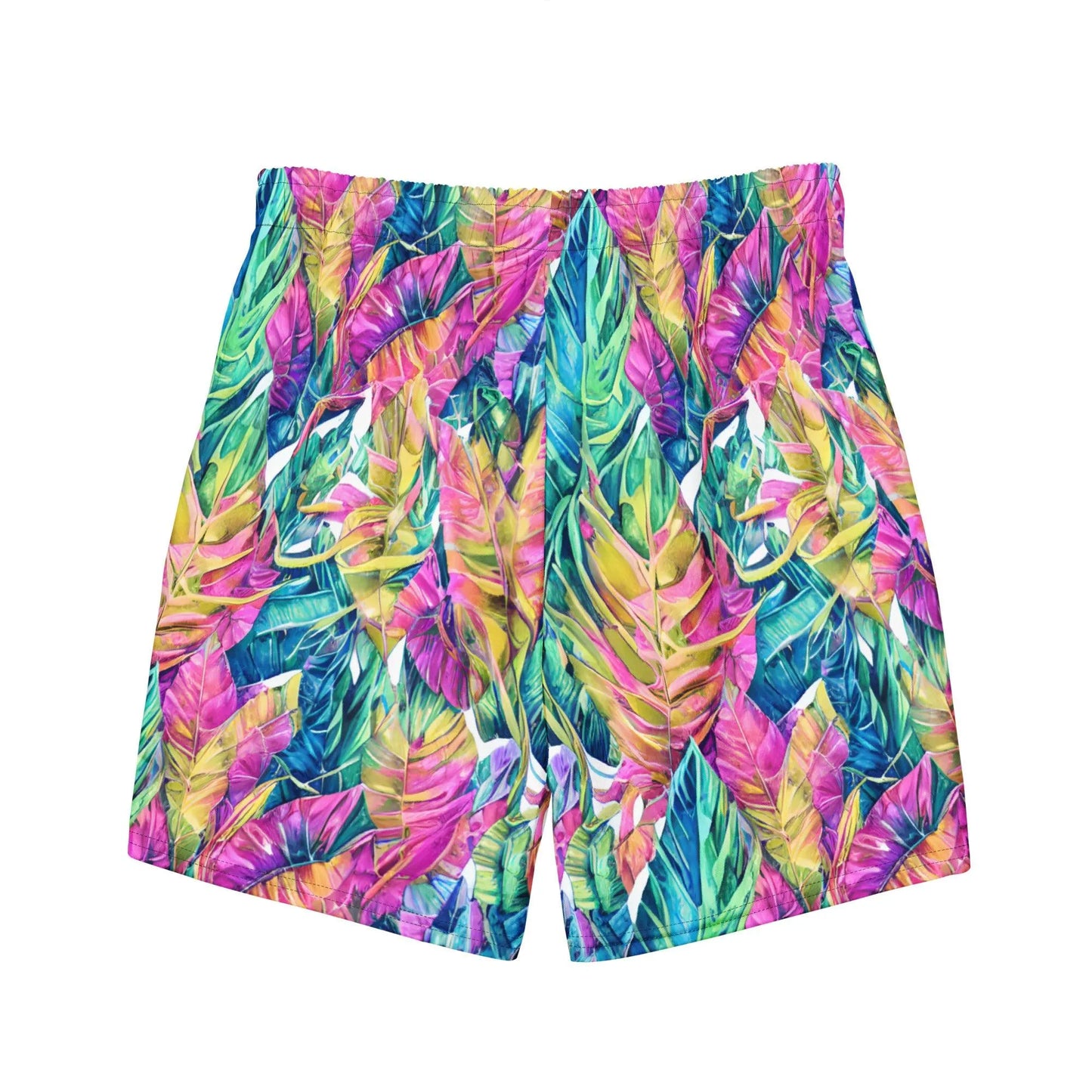 Hawaiian Tropical Leaves Recycled Men's Swim Trunks - The Global Wanderer