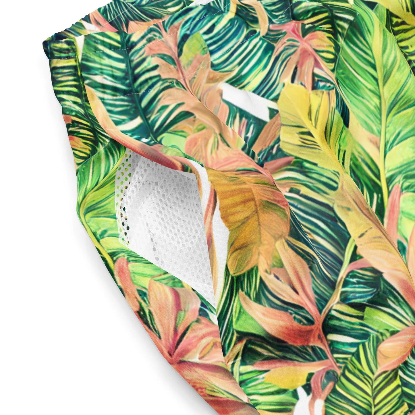 Hawaiian Tropical Leaves Recycled Men's Swim Trunks - The Global Wanderer