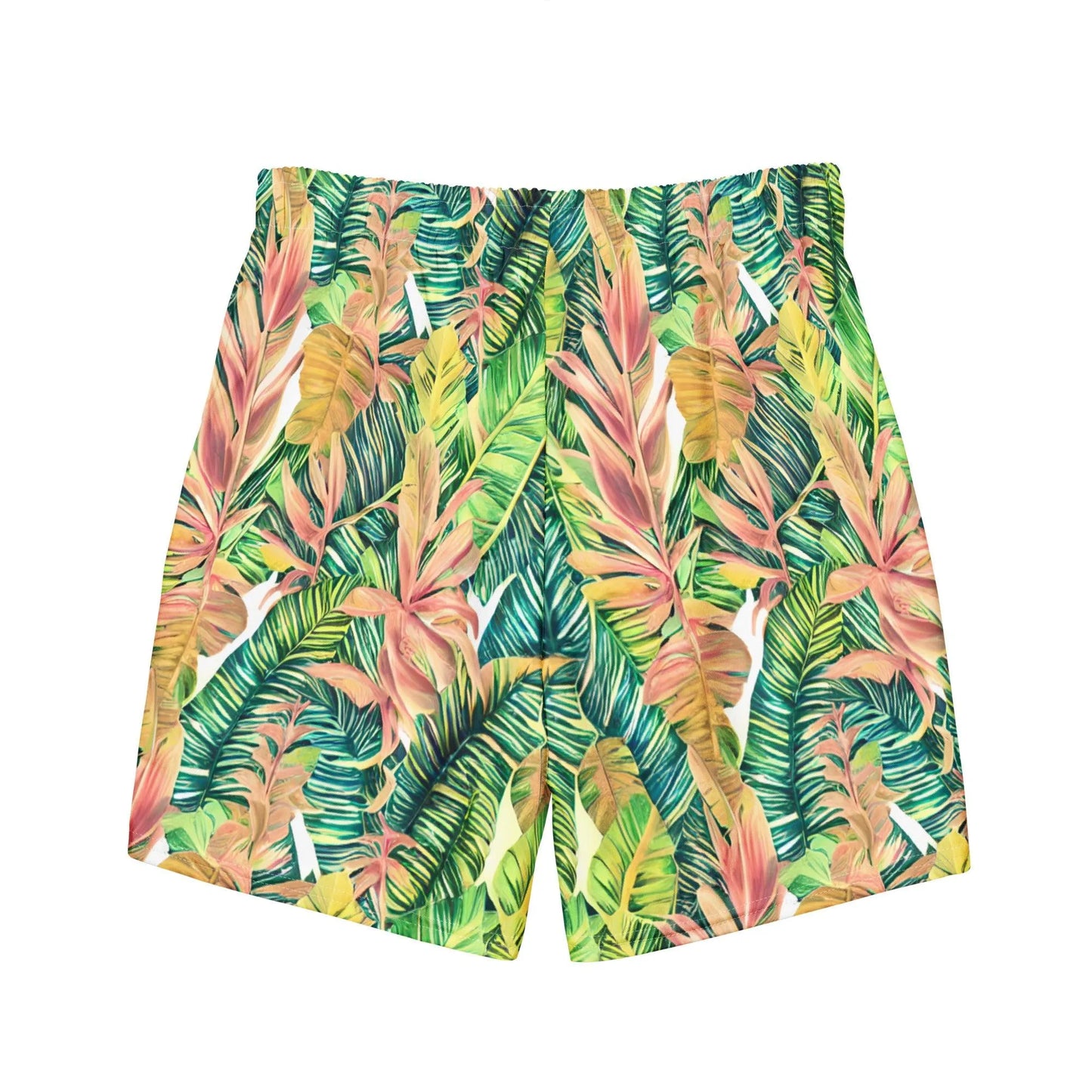 Hawaiian Tropical Leaves Recycled Men's Swim Trunks - The Global Wanderer