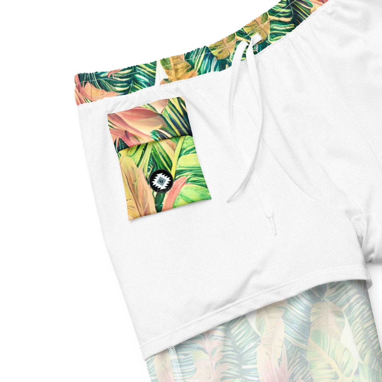 Hawaiian Tropical Leaves Recycled Men's Swim Trunks - The Global Wanderer