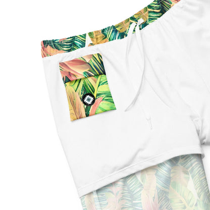 Hawaiian Tropical Leaves Recycled Men's Swim Trunks - The Global Wanderer