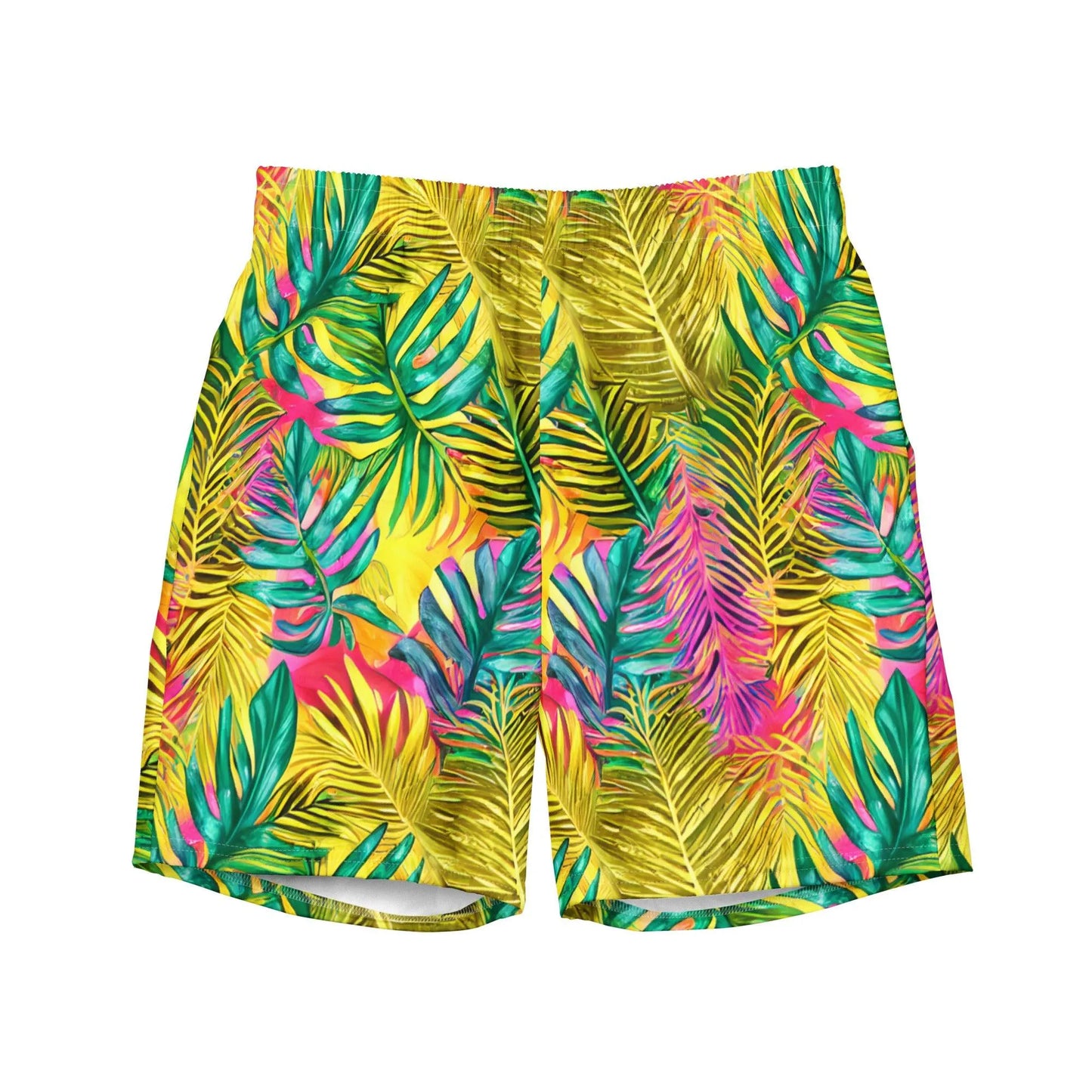 Hawaiian Tropical Leaves Recycled Men's Swim Trunks - The Global Wanderer