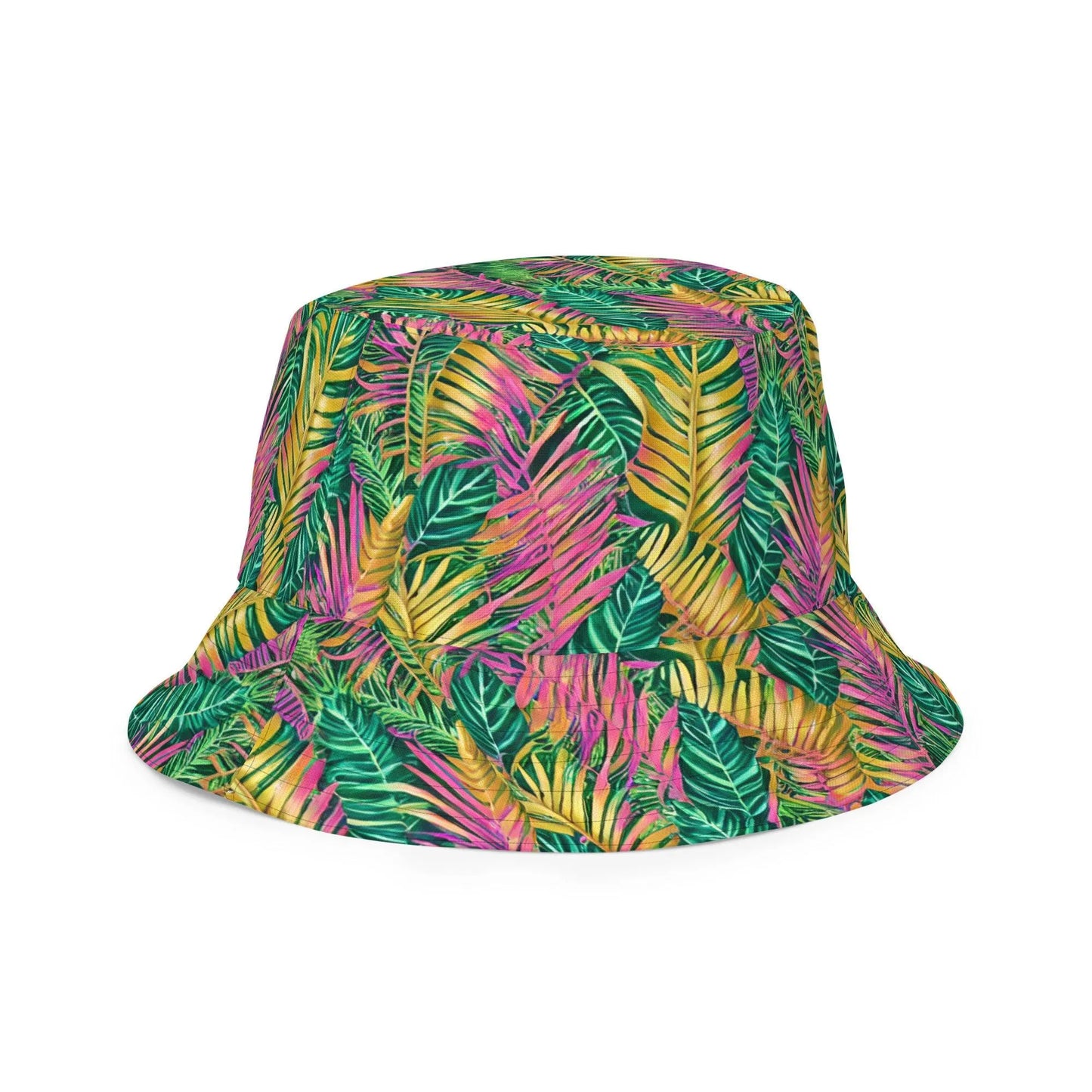 Hawaiian Tropical Leaves Reversible Bucket Hat - The Global Wanderer