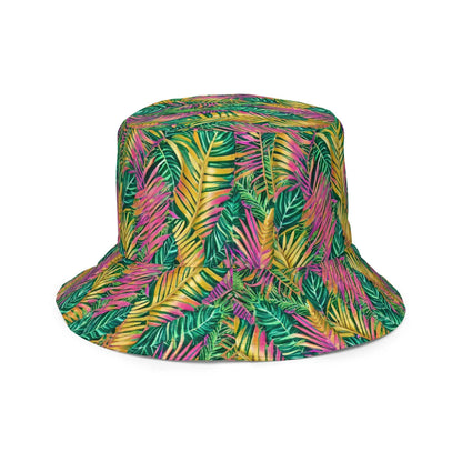 Hawaiian Tropical Leaves Reversible Bucket Hat - The Global Wanderer