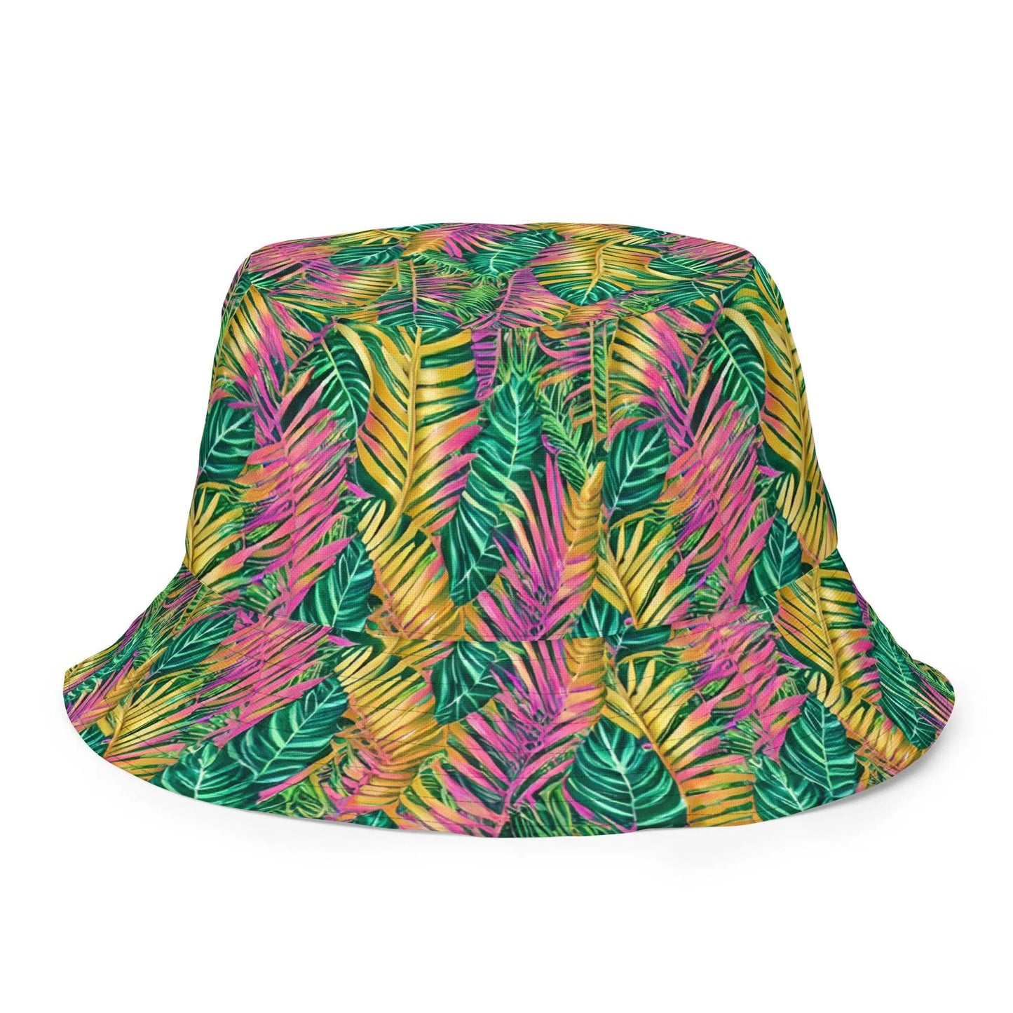 Hawaiian Tropical Leaves Reversible Bucket Hat - The Global Wanderer