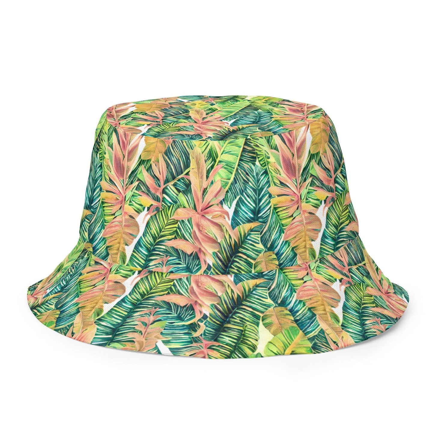 Hawaiian Tropical Leaves Reversible Bucket Hat - The Global Wanderer