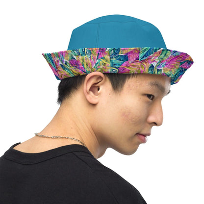 Hawaiian Tropical Leaves Reversible Bucket Hat - The Global Wanderer