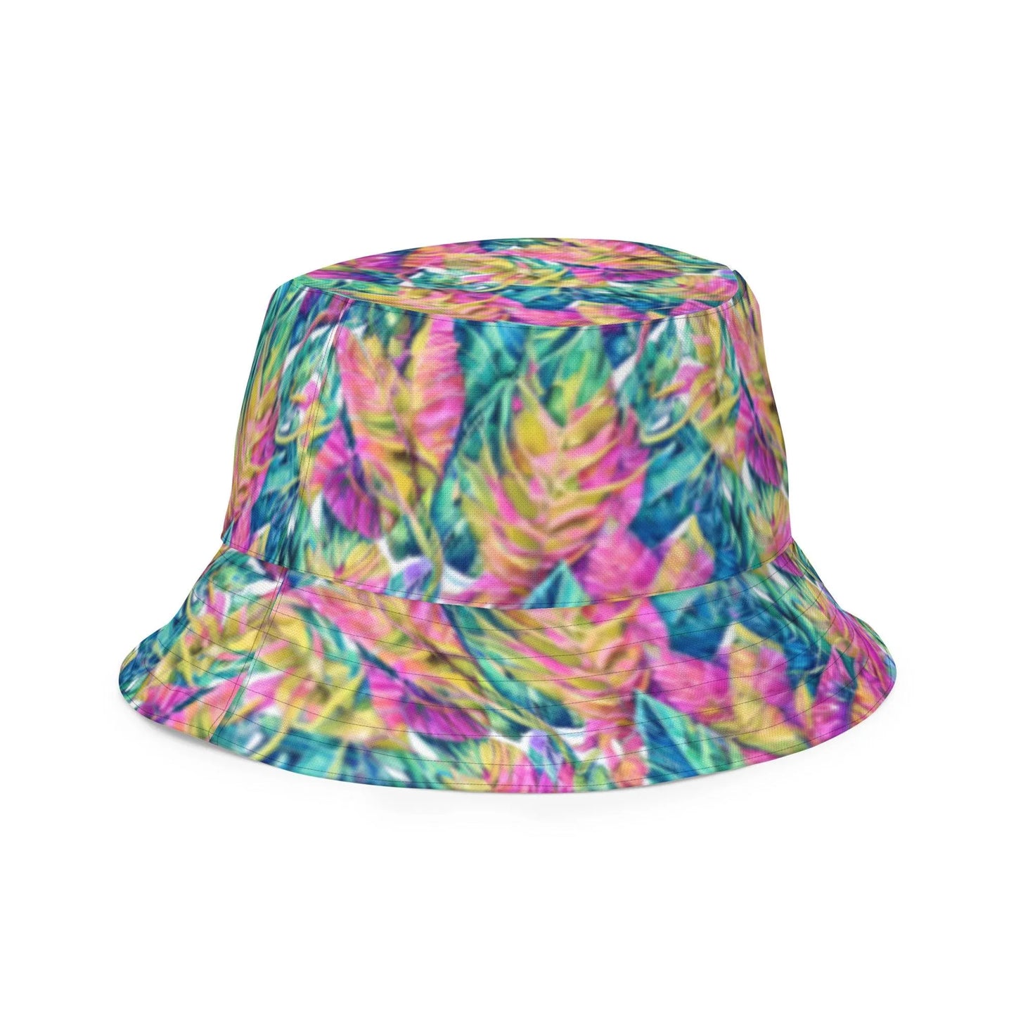 Hawaiian Tropical Leaves Reversible Bucket Hat - The Global Wanderer