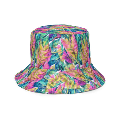 Hawaiian Tropical Leaves Reversible Bucket Hat - The Global Wanderer