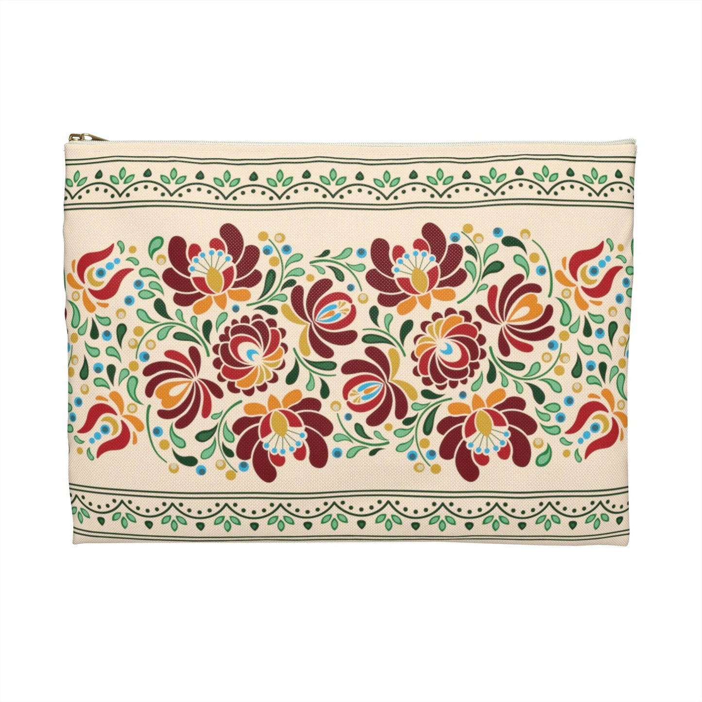 Hungarian Matyó Beige Pouch - The Global Wanderer