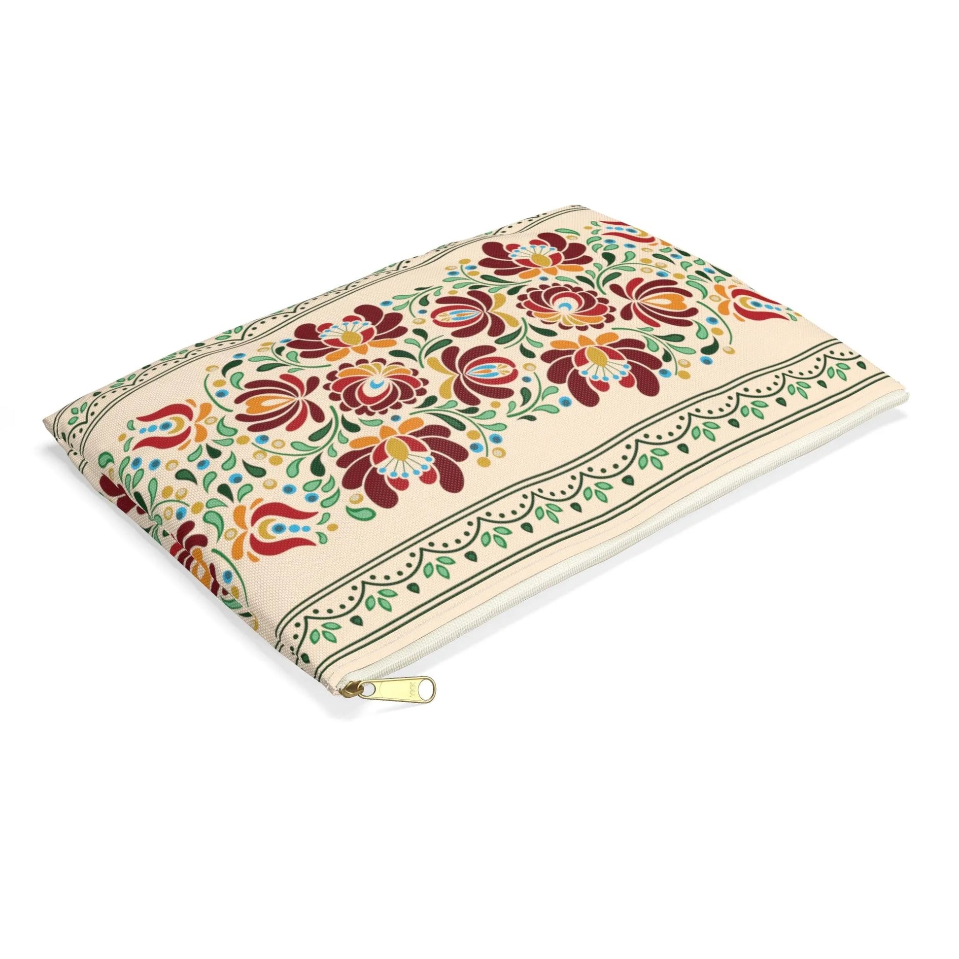 Hungarian Matyó Beige Pouch - The Global Wanderer