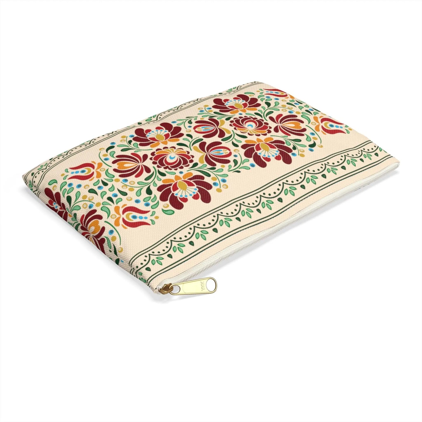 Hungarian Matyó Beige Pouch - The Global Wanderer