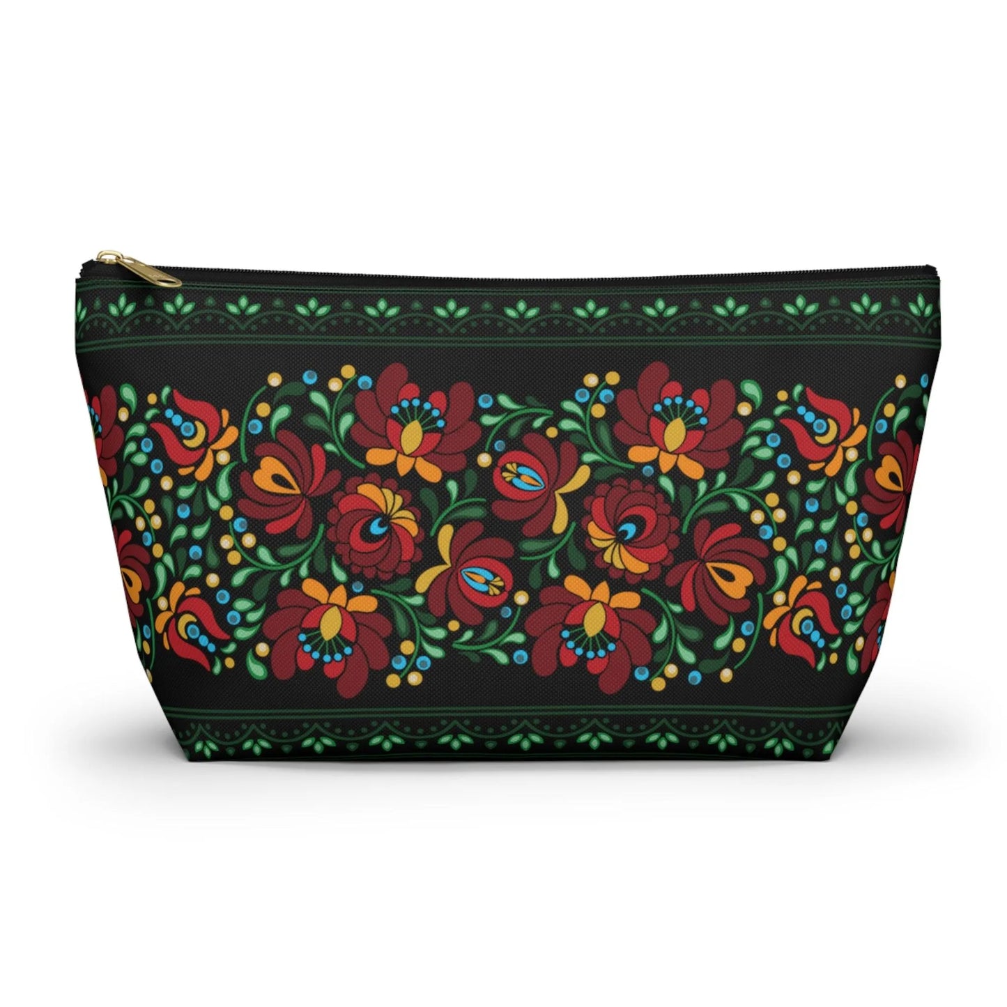 Hungarian Matyó Black Pouch - The Global Wanderer