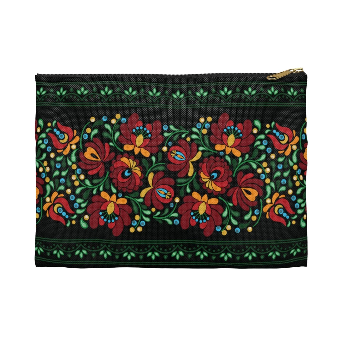 Hungarian Matyó Black Pouch - The Global Wanderer