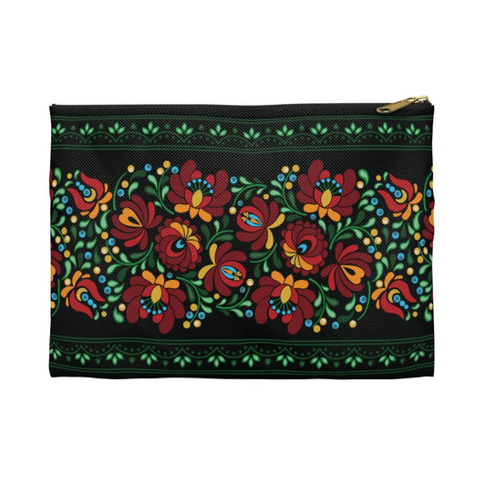 Hungarian Matyó Black Pouch - The Global Wanderer