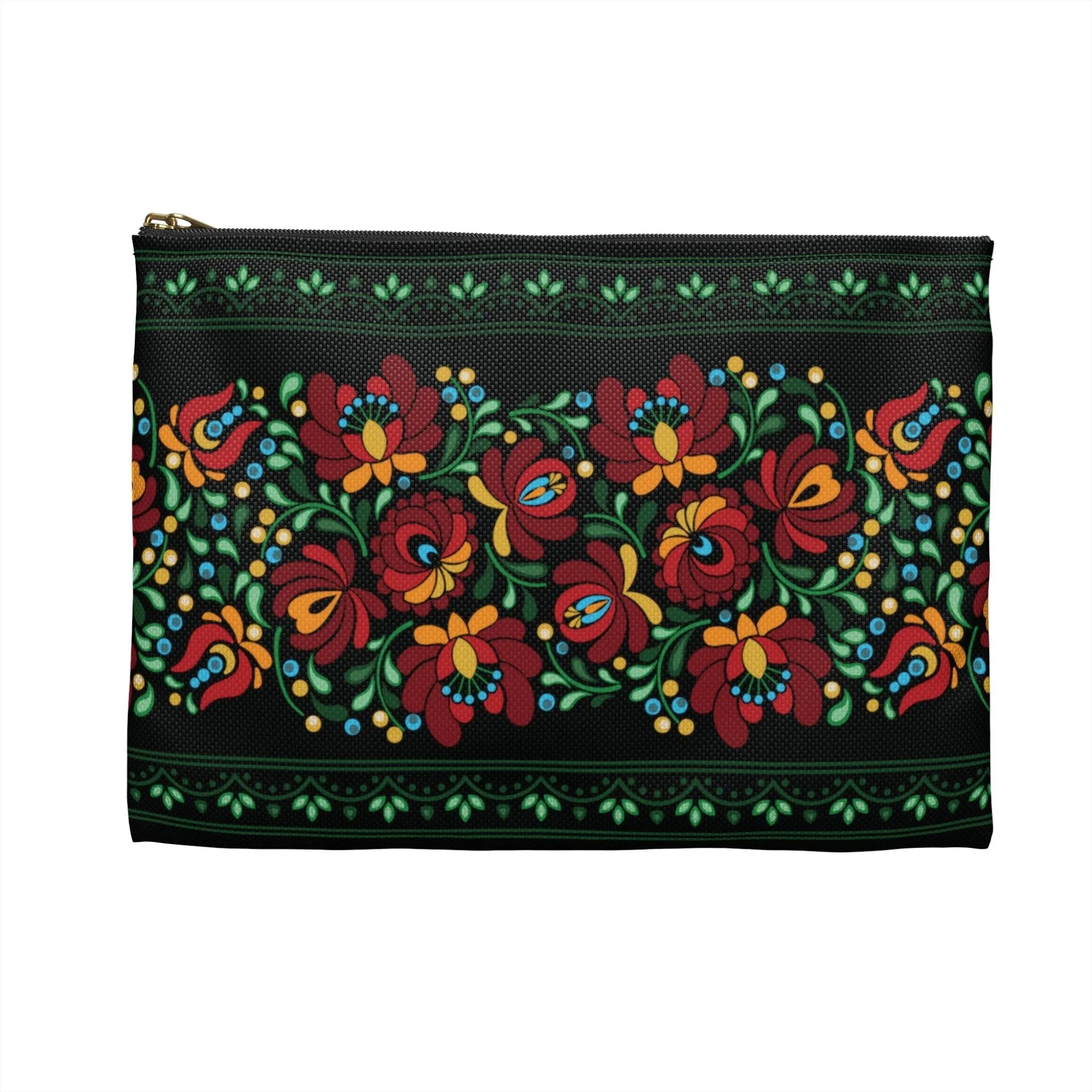 Hungarian Matyó Black Pouch - The Global Wanderer