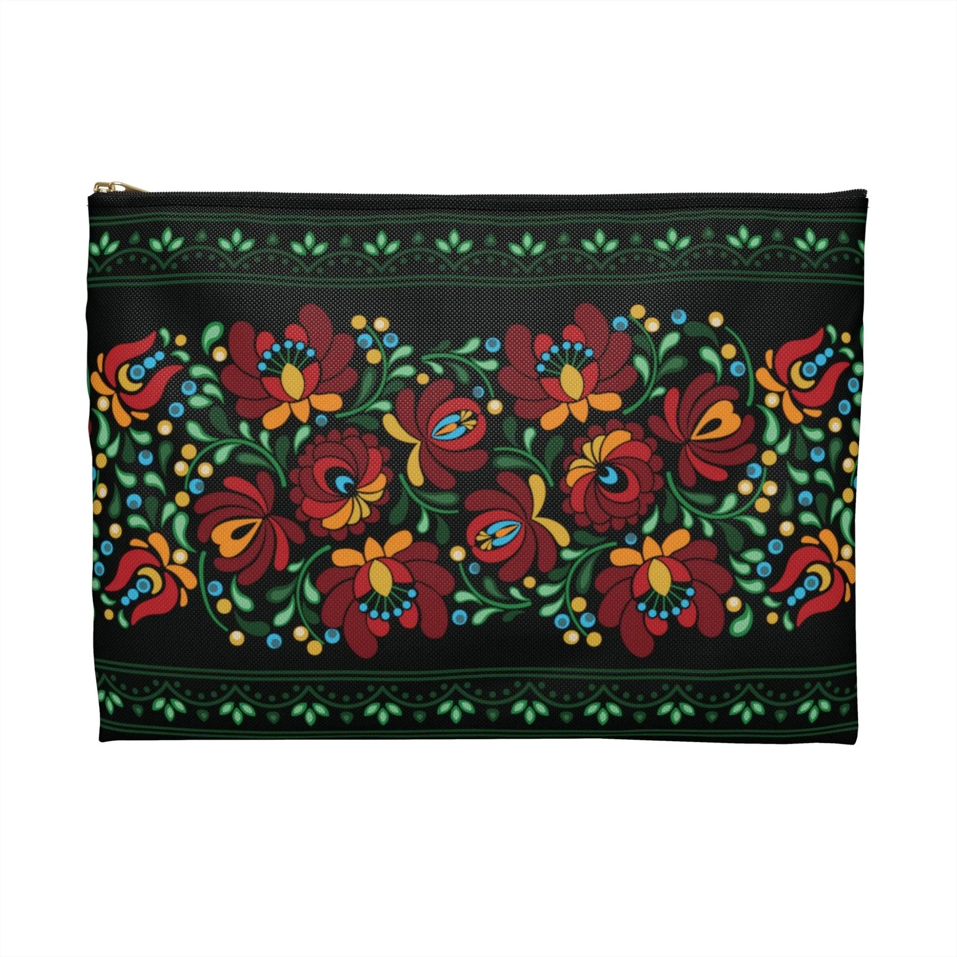 Hungarian Matyó Black Pouch - The Global Wanderer