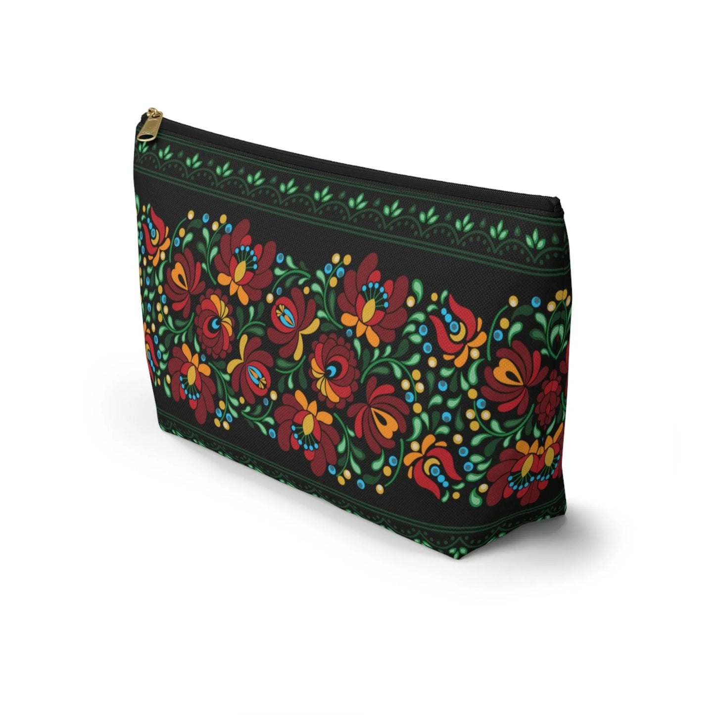 Hungarian Matyó Black Pouch - The Global Wanderer