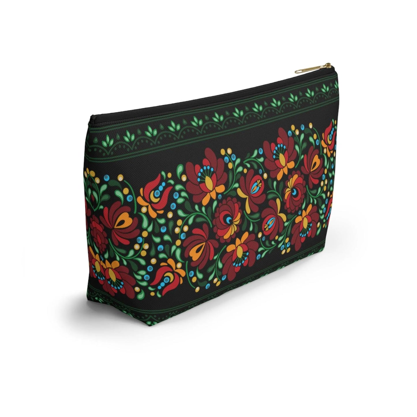 Hungarian Matyó Black Pouch - The Global Wanderer