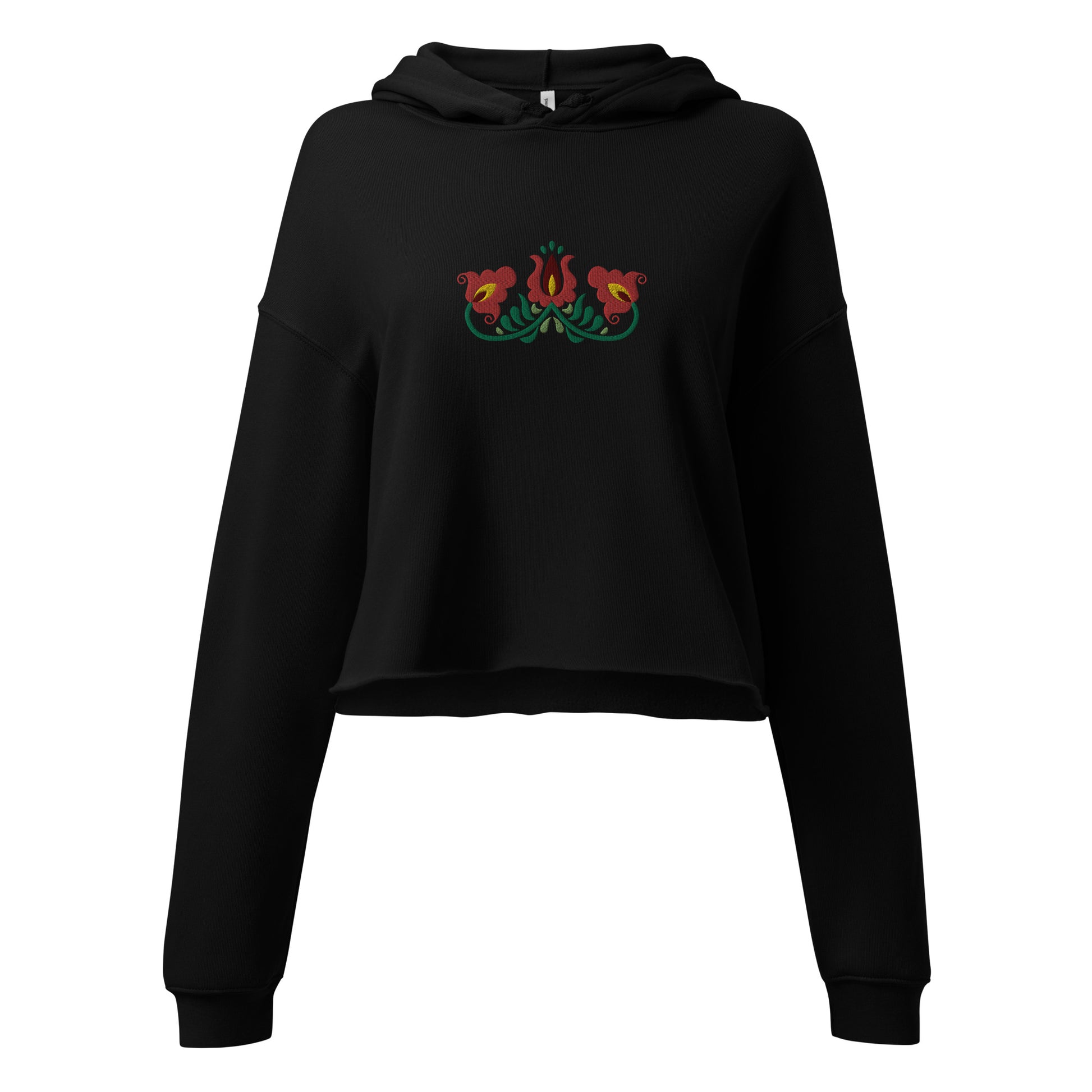 Hungarian Matyó Cropped Hoodie - The Global Wanderer