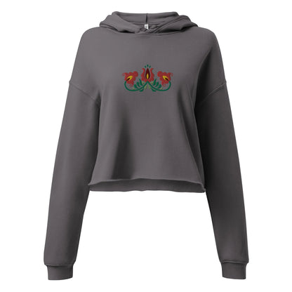 Hungarian Matyó Cropped Hoodie - The Global Wanderer