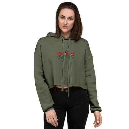 Hungarian Matyó Cropped Hoodie - The Global Wanderer