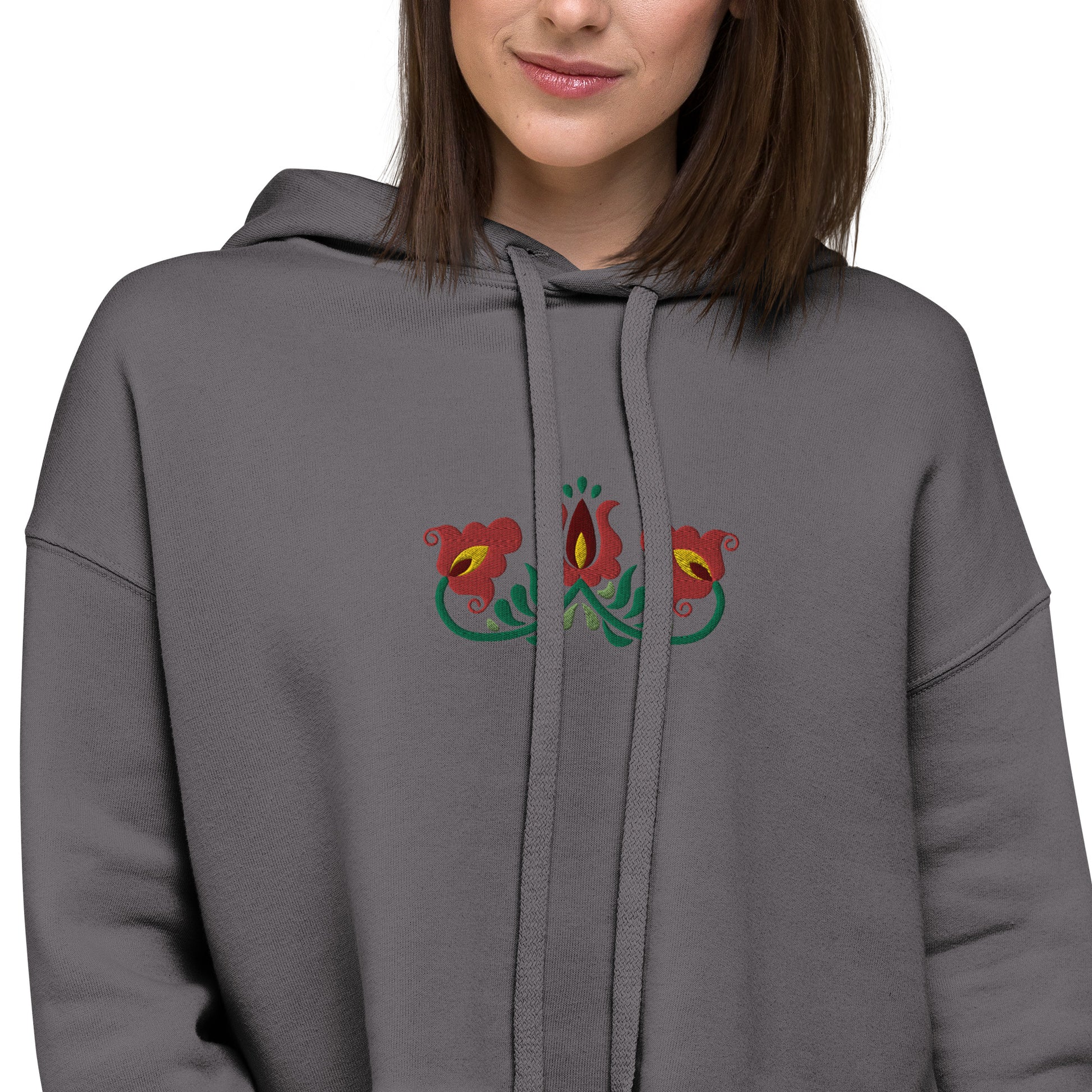 Hungarian Matyó Cropped Hoodie - The Global Wanderer