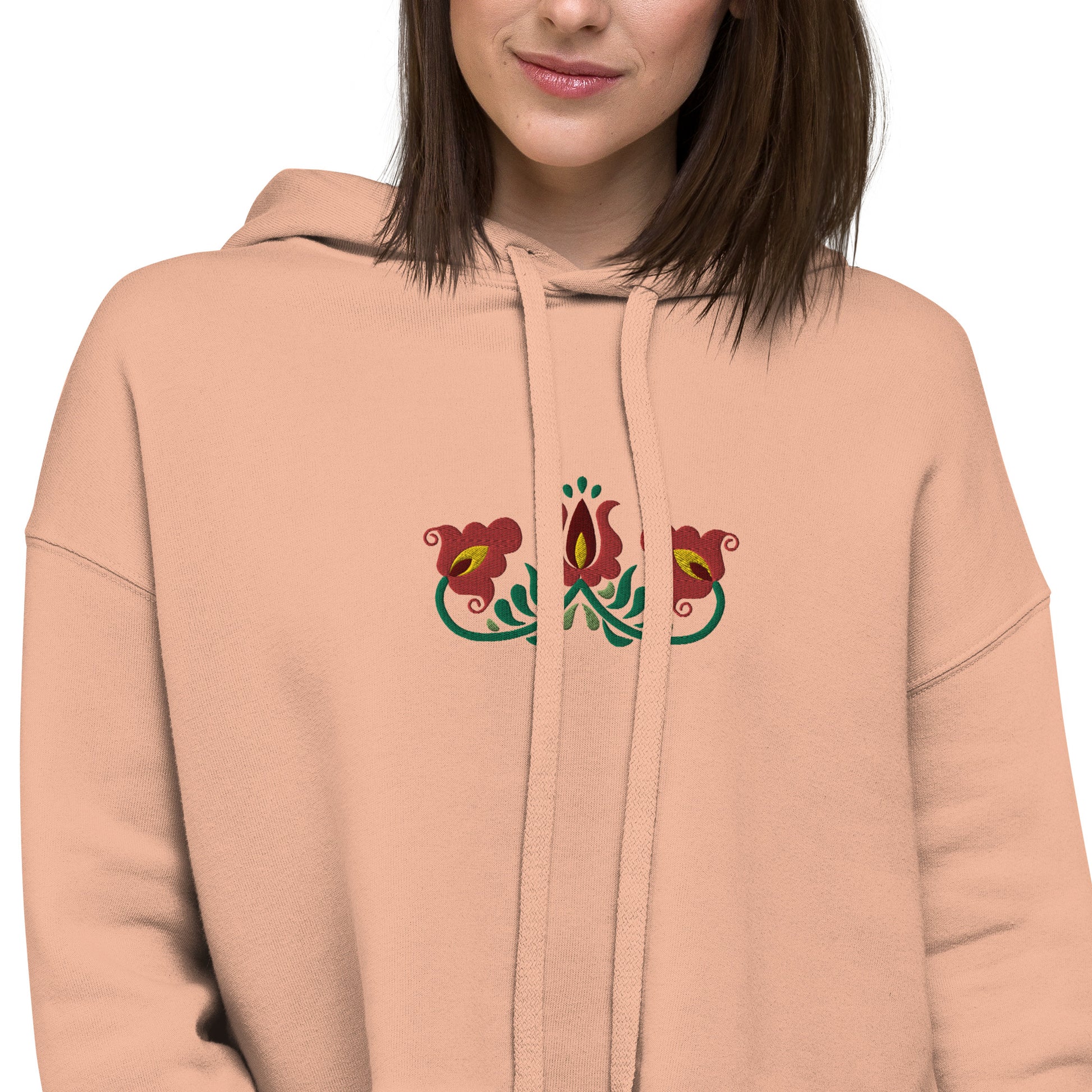 Hungarian Matyó Cropped Hoodie - The Global Wanderer