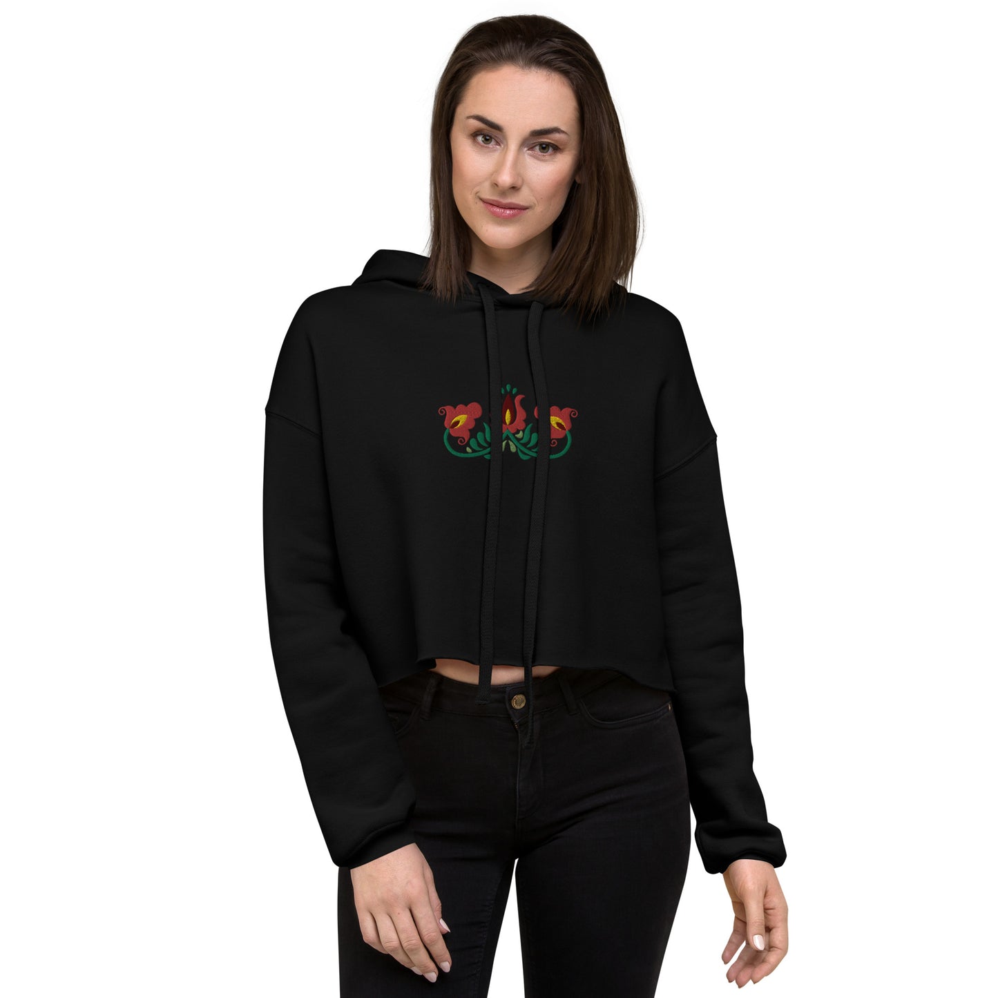 Hungarian Matyó Cropped Hoodie - The Global Wanderer